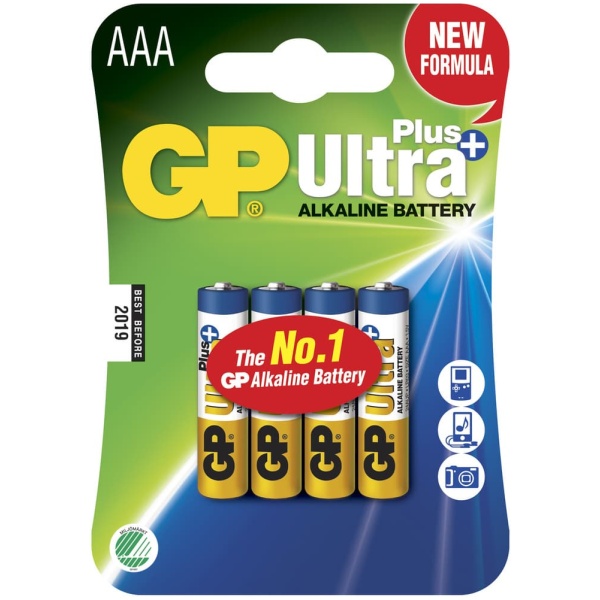 GP Ultra Plus Alkaline AAA (LR03) 4-pack