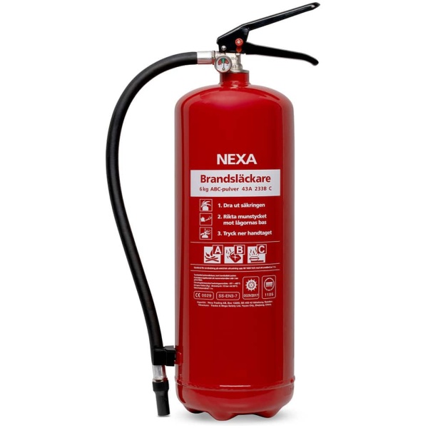 Brandsläckare Nexa röd 6kg (pulver)