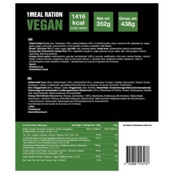 1 Meal Ration Vegan - Tactical Foodpack